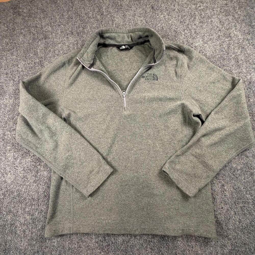 The North Face Mens Quarter Zip Fleece Pullover Heather Grey Small 1093